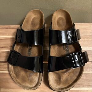 Birkenstock, Arizona, Black patent leather, Size 38